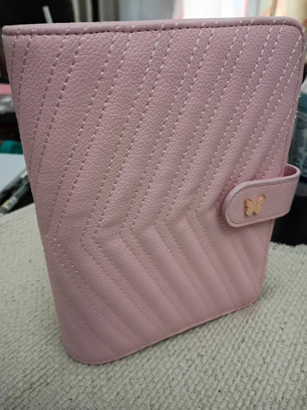 EZ Budgets A6 Pink Planner Binder Rose Gold 6 Ring Cash Budget Organizer New